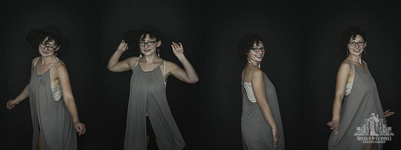 Natural light portrait series of a young woman dancing